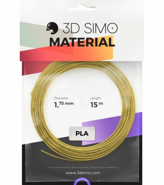 3DSimo Filament PLA čierna, zlatá, šedá 15m